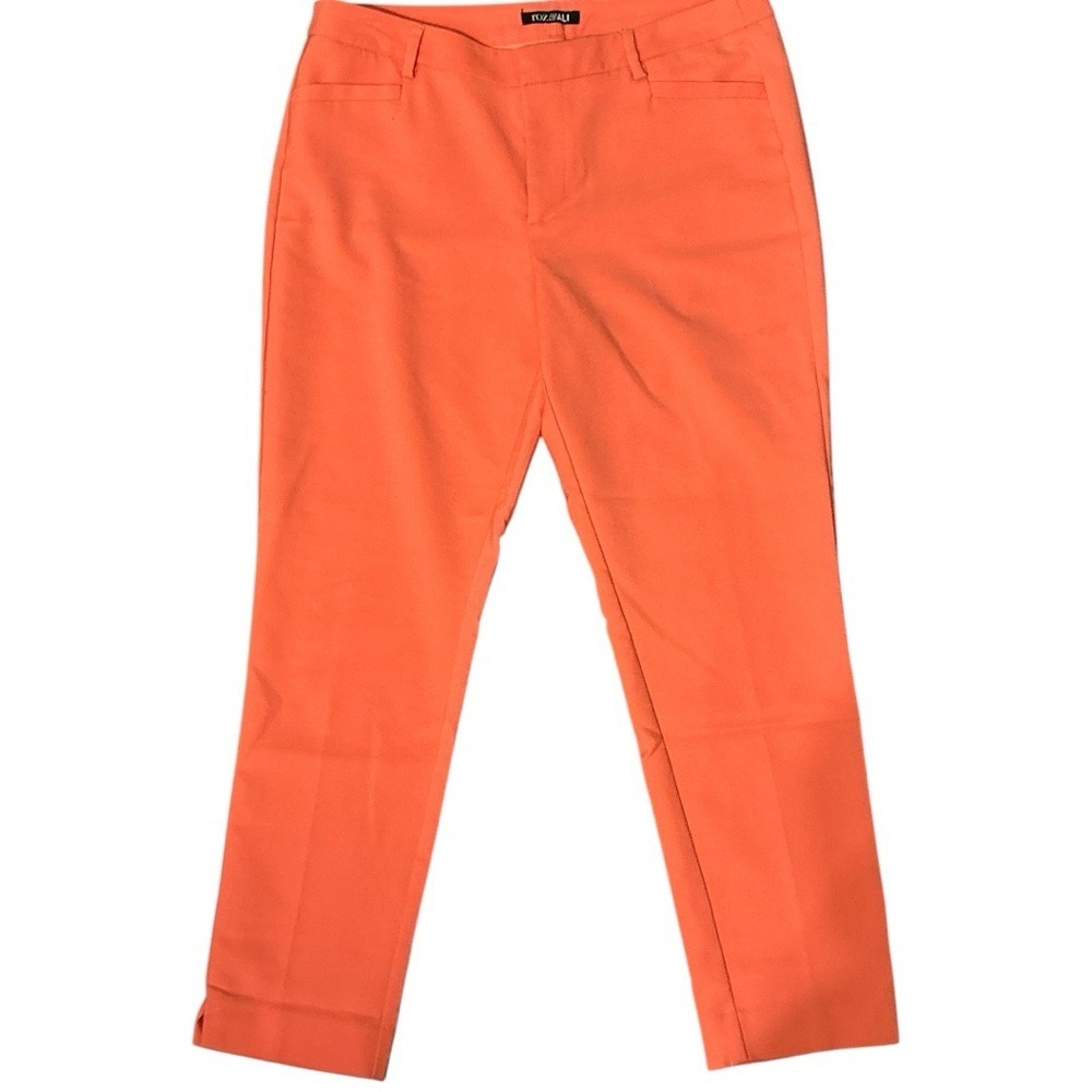 Roz & Ali Orange Trousers with Straight Fit and Ankle Length S8
